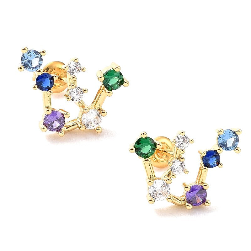 Boucles d'oreilles diamants CZ couleurs