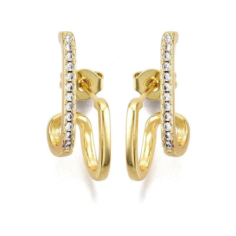 Boucles d'oreilles lignée de strass