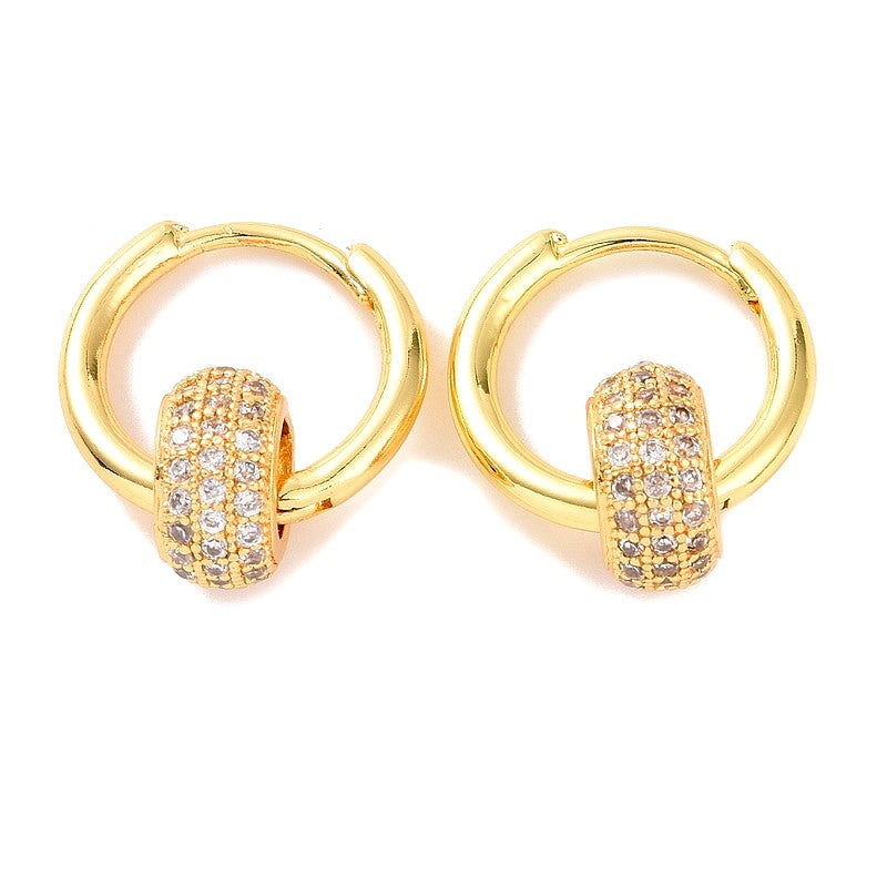 Boucles d'oreilles petites Créoles avec diamants CZ or