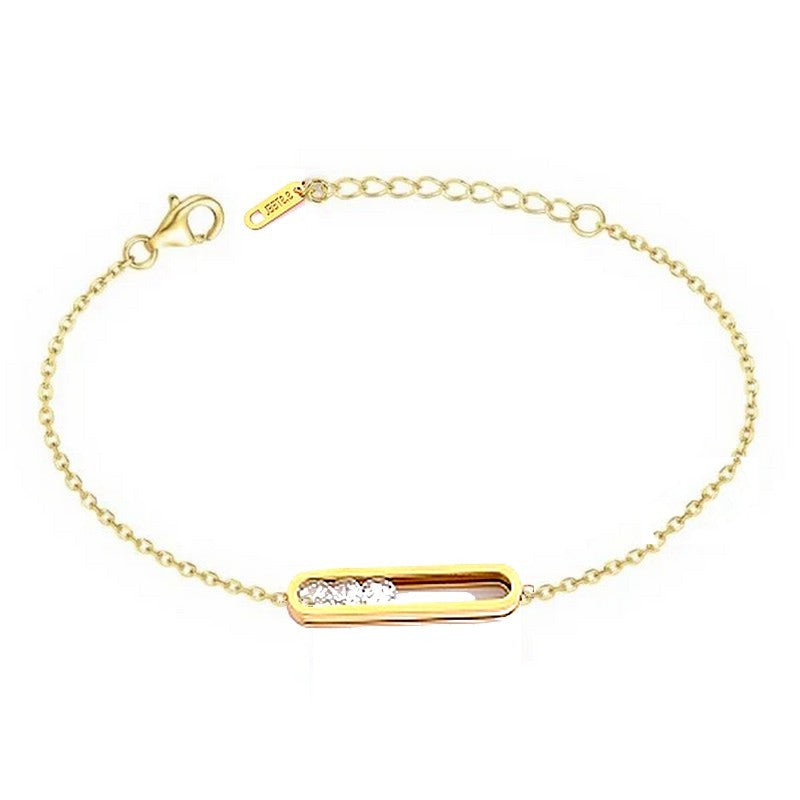 Bracelet pour femme acier - ligné de zirconiums