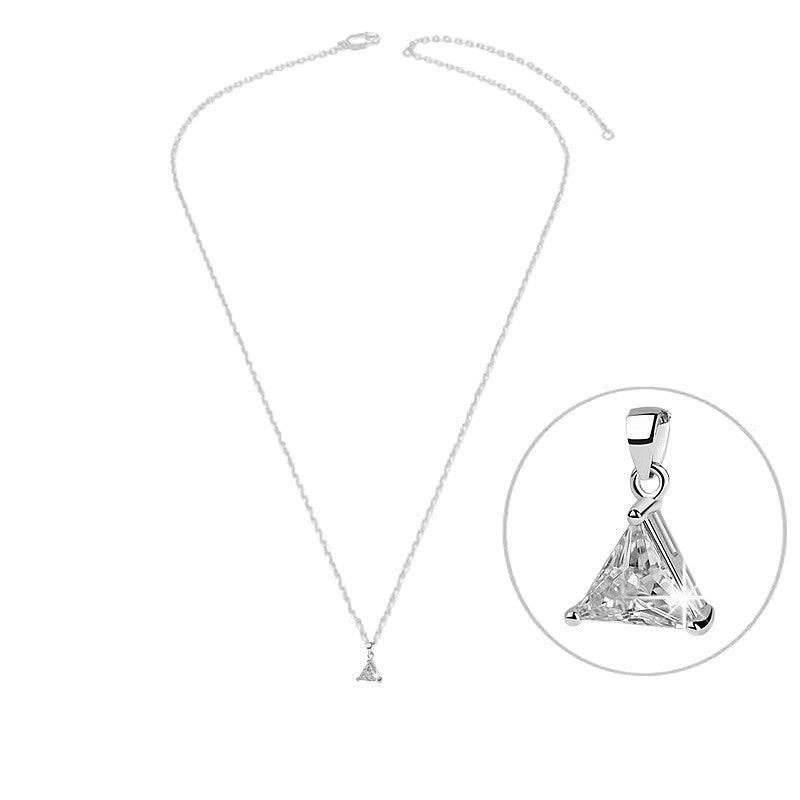 Collier argent 925 triangle zirconiums sertis oxyde blanc