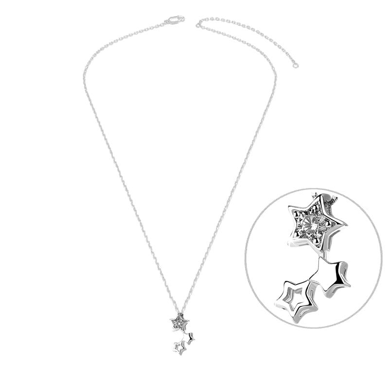 Collier argent 925 lignée d'étoiles oxyde blanc