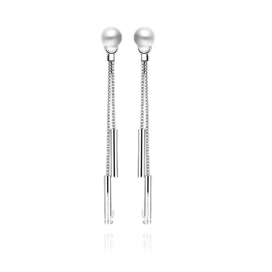 Boucles d'oreilles argent 925 tombantes perle Victoire