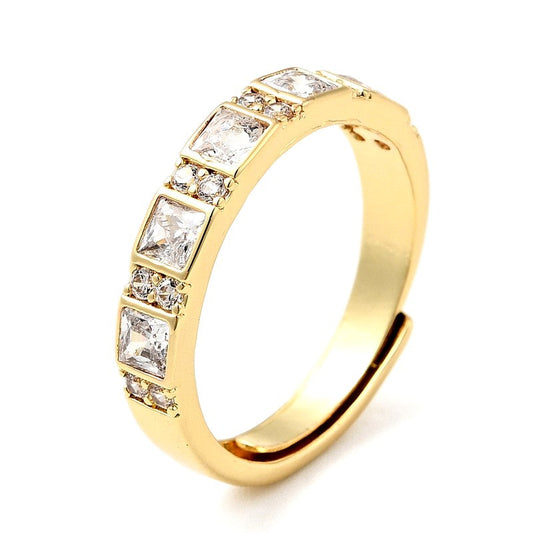 Bague femme réglable lignée diamant CZ