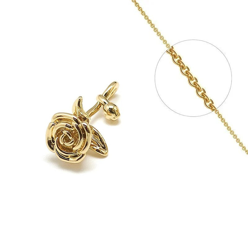 Collier chaîne et pendentif jolie rose