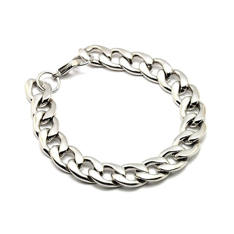 Bracelet acier inoxydable maille gourmette 12 mm