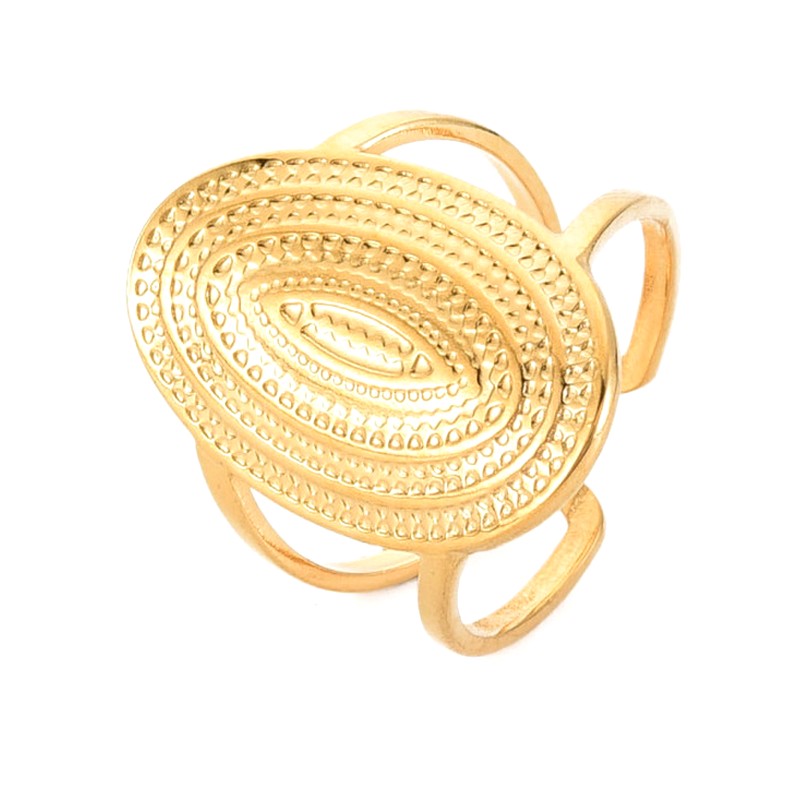 Bague femme réglable ovale d'or