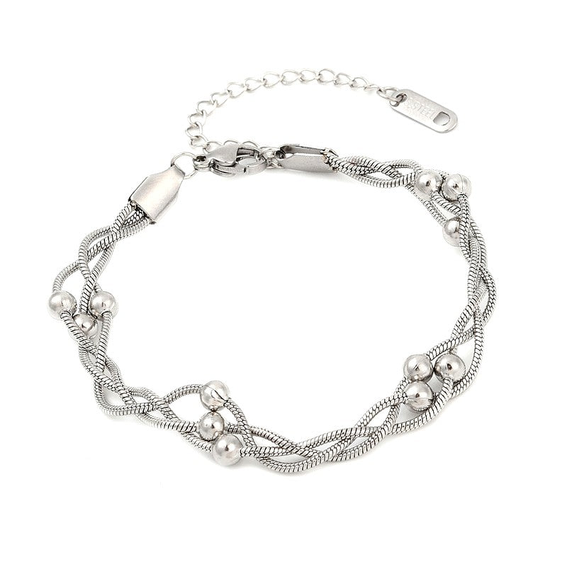 Bracelet fin en acier inoxydable triple rang