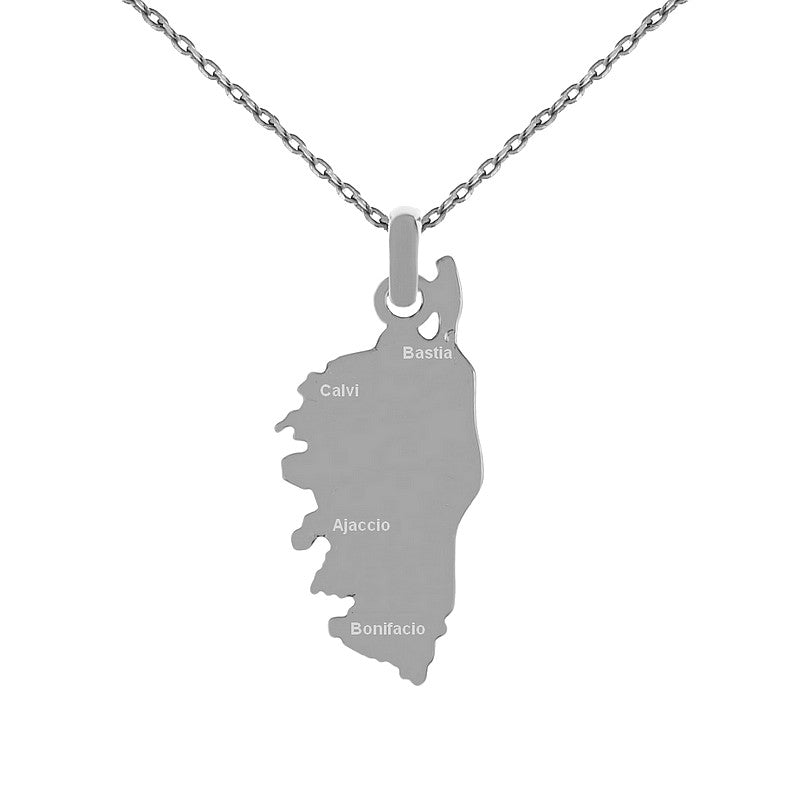 Chaîne collier et pendentif acier inoxydable Corse