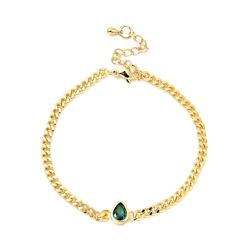Bracelet souple or pendant vert