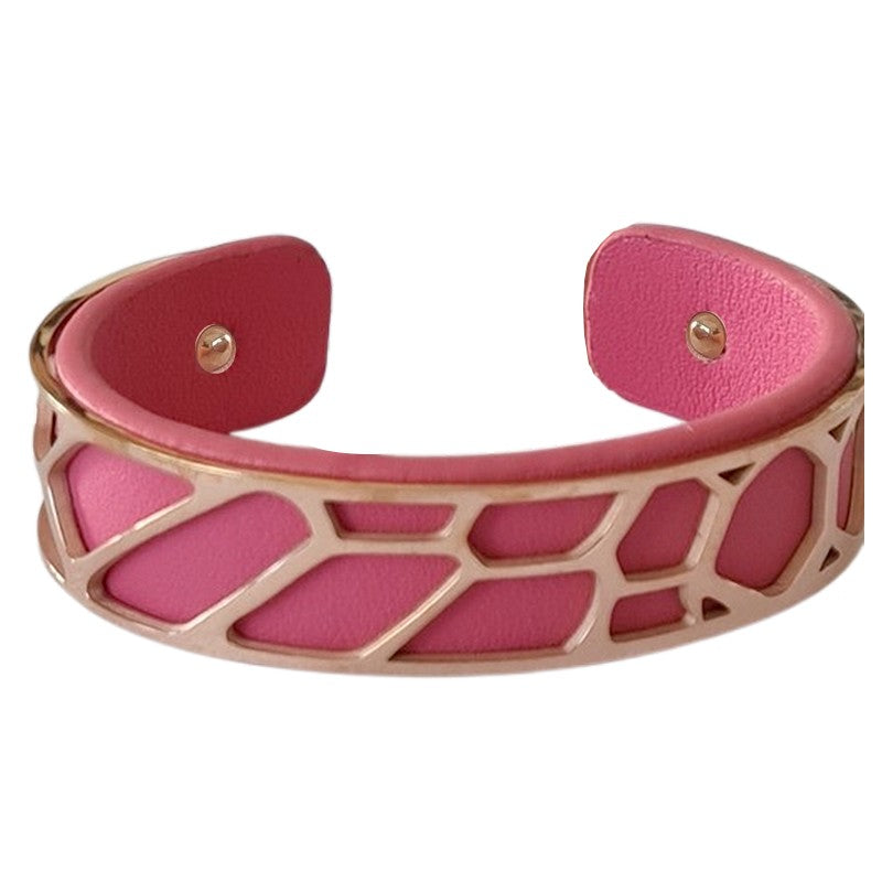 Bracelet pour femme - Acier inoxydable - cuir disponible en différentes couleurs