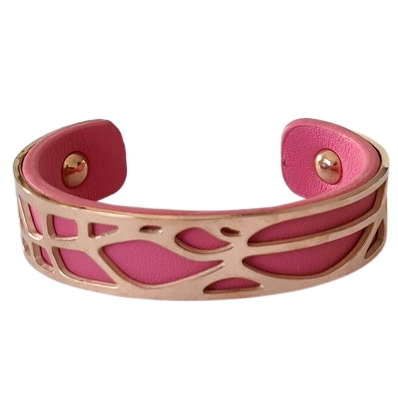 Bracelet pour femme - Acier inoxydable - cuir disponible en différentes couleurs