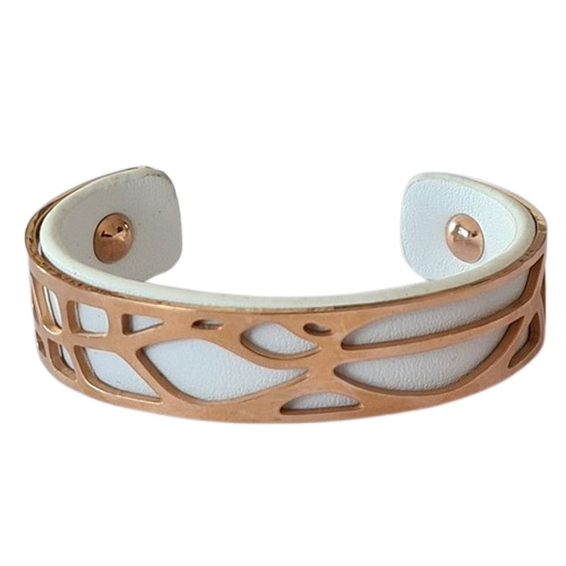 Bracelet pour femme - Acier inoxydable - cuir disponible en différentes couleurs