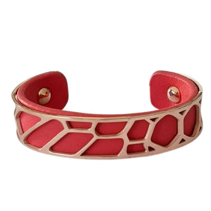 Bracelet pour femme - Acier inoxydable - cuir disponible en différentes couleurs