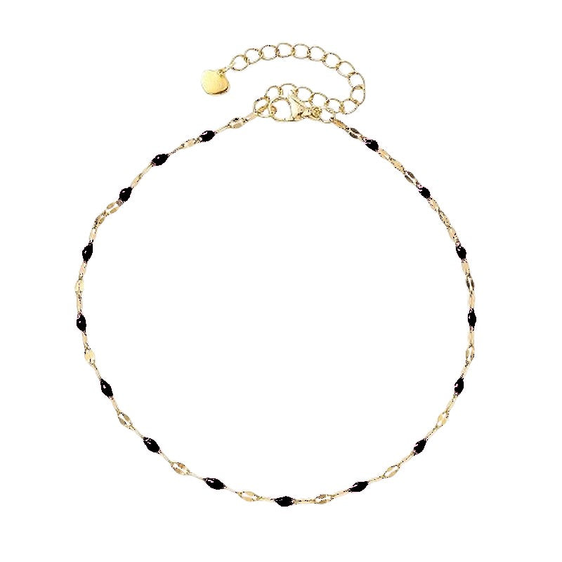 Chaîne de cheville en acier inoxydable couleur noir