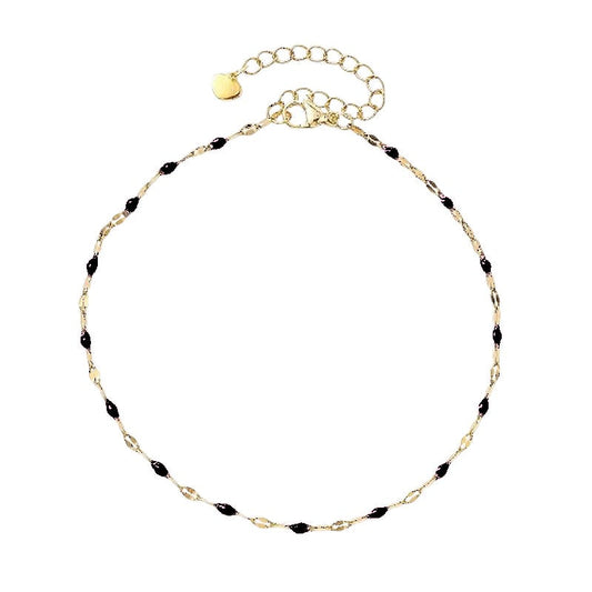 Chaîne de cheville en acier inoxydable couleur noir