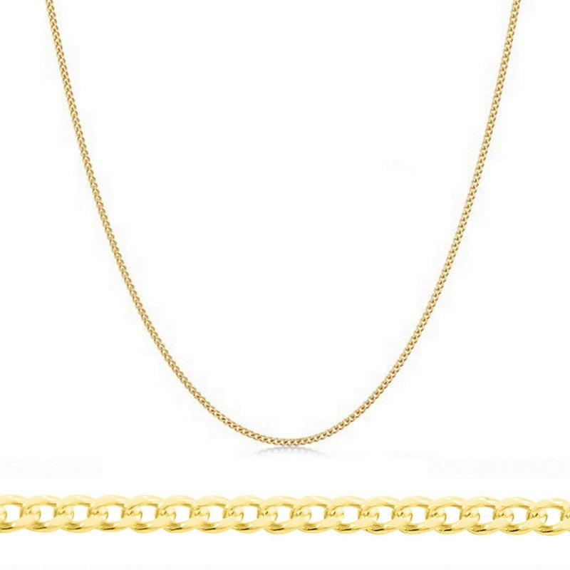 Collier chaîne - Maille gourmette 45 + 5 cm - 1.2 mm