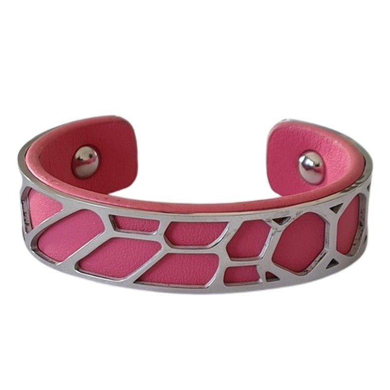 Bracelet pour femme - Acier inoxydable - cuir disponible en différentes couleurs