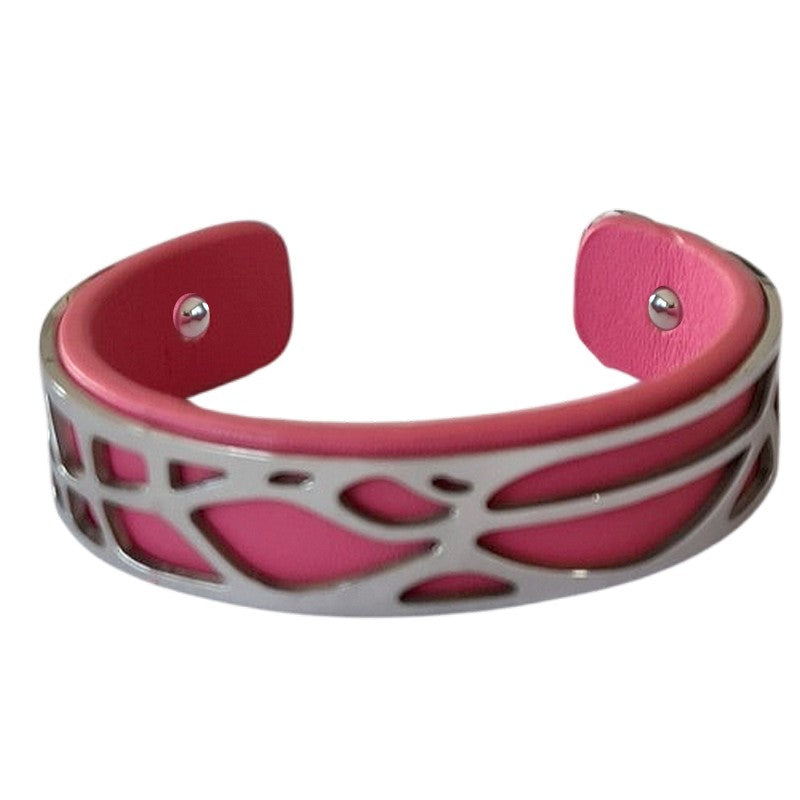 Bracelet pour femme - Acier inoxydable - cuir disponible en différentes couleurs