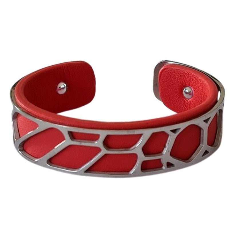 Bracelet pour femme - Acier inoxydable - cuir disponible en différentes couleurs