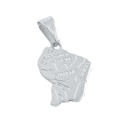 Pendentif mixte - Acier 316 argenté - Guyane
