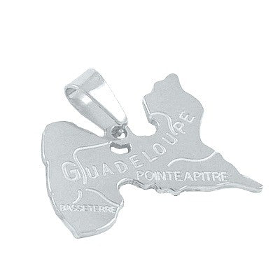 Pendentif mixte - Acier 316 argenté - Guadeloupe
