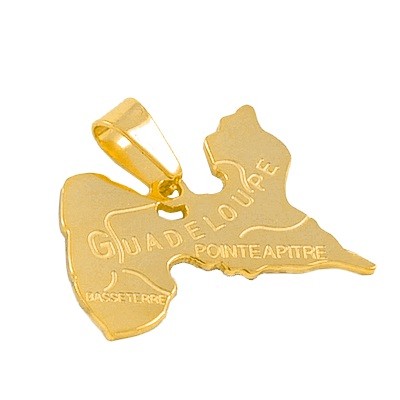 Pendentif mixte - Acier 316 doré - Guadeloupe
