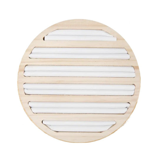 Présentoir rond bois bagues couleur blanc
