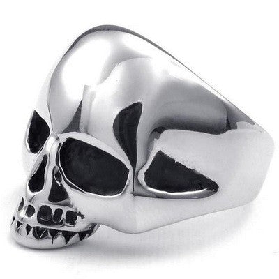 Bague en Acier 316 - Couleur argenté - Demi ' Tête de mort '