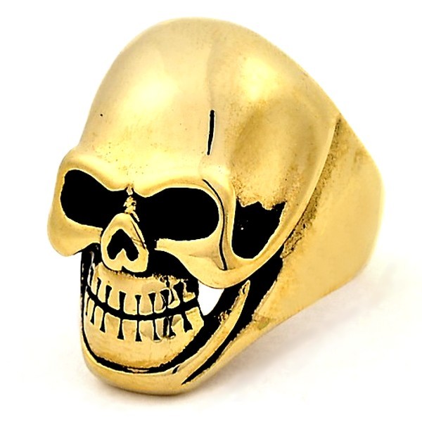 Bague en Acier 316 - Couleur doré - Tête de mort