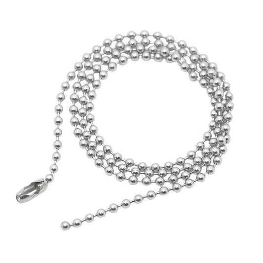 Chaine bille acier 316 - Couleur argenté 60 cm - 2.5 mm
