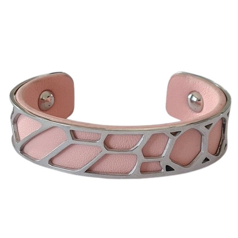 Bracelet pour femme - Acier inoxydable - cuir disponible en différentes couleurs