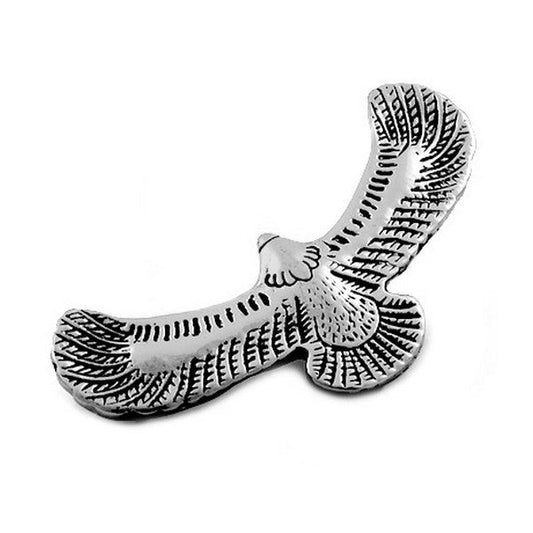 Pendentif acier 316 argenté Gothique Rock ou Biker - Aigle ciselé