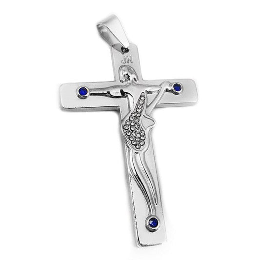 Croix guitare JOHNNY HALLYDAY en acier 316 - Couleur argenté