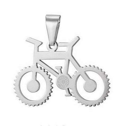 Pendentif acier 316 argenté - Vélo bike sport
