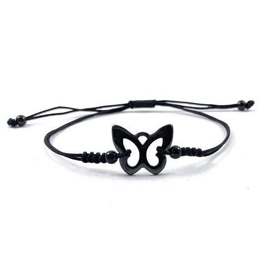 Bracelet cordon céramique - Papillon noir