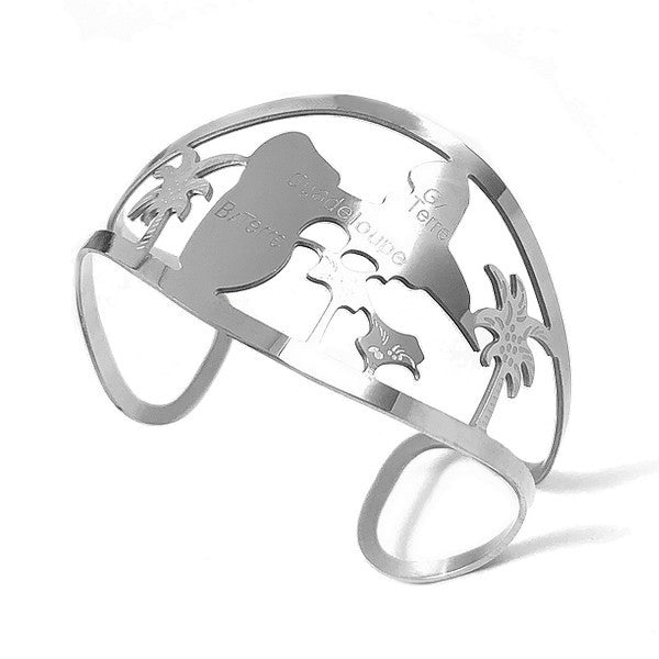 Bracelet fantaisie pour femme - Acier 316 argenté - La Guadeloupe