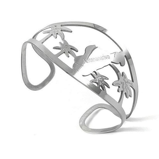 Bracelet en acier 316 - "Madagascar" argenté