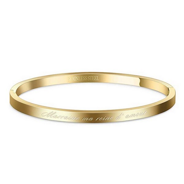 Bracelet message en acier pour femme - Couleur doré - ' Marraine ma reine d'amour '