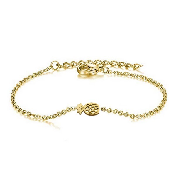 Bracelet en Acier 316 - Ananas couleur doré