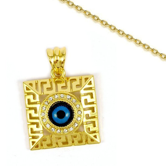 Collier bijoux oriental pour femme - Carré oeil turc