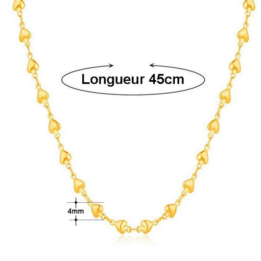 Chaine mailles petits coeurs