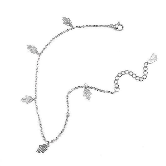 Chaine de cheville en acier 316 - Main de fatma