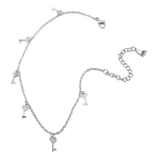 Chaine de cheville en acier 316 - Clés coeur