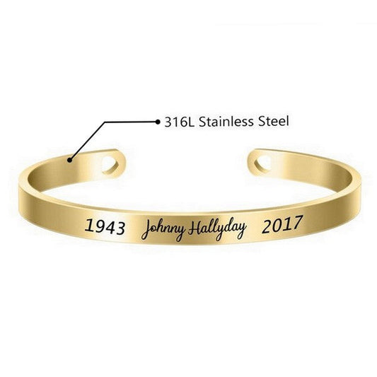 Bracelet jonc - Couleur doré - Johnny Hallyday