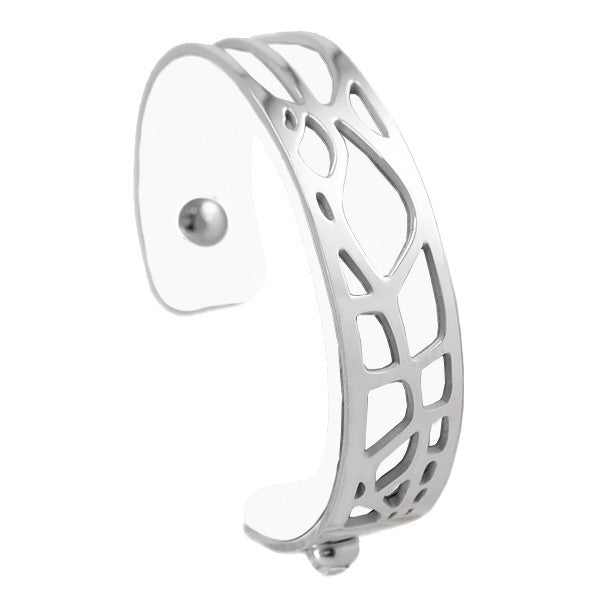 Bracelet pour femme - Acier inoxydable - cuir blanc