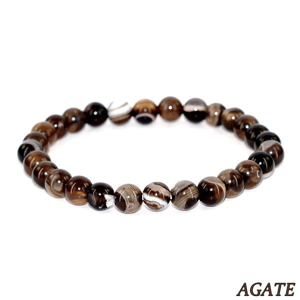Bracelet pour Homme ou Femme - Pierre naturelle - Agate 8 mm