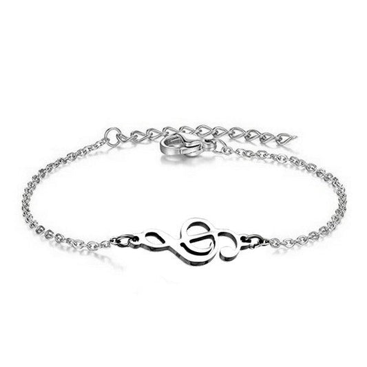 Bracelet pour femme - Acier inoxydable - clef de sol