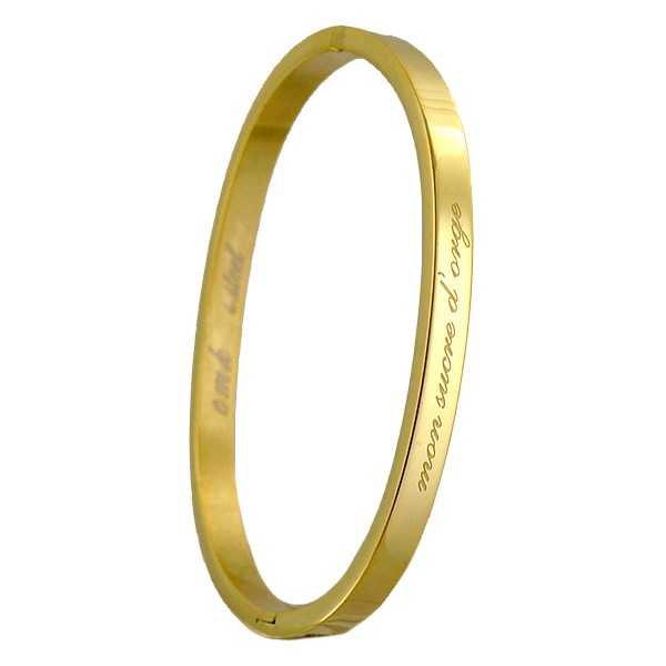 Bracelet message en acier pour enfant - Couleur doré - gravure ' Mon sucre d'orge '