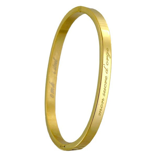 Bracelet message en acier pour enfant - Couleur doré - gravure ' Mon sucre d'orge '